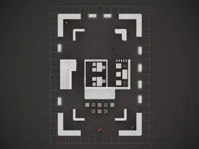 4-Modern Exhibition Booth 16x11m - 3ds Max - Corona Renderer Low-poly 3D model