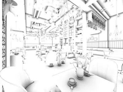 Business Restaurant - Coffee - Banquet  118 3D model