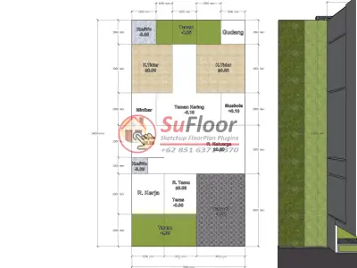 House 8x15m code 633 - Sketchup 3D model 3D model 3D model