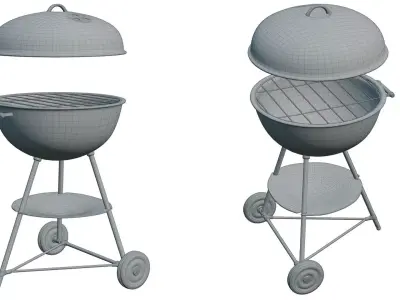 BBQ round weber style Low-poly 3D model