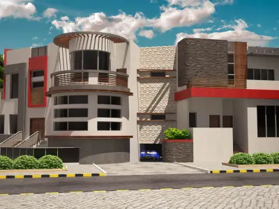 villa on a corner 3D model