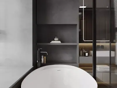 Modern Bathroom Low-poly 3D model