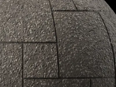 Tile Materials 35- Concrete Tiling By Gravel Sbsar Pbr Seamless Texture