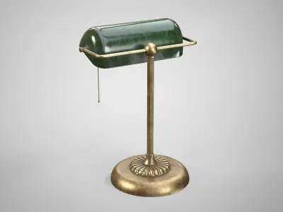 Vintage Banker Lamp - Retro Office Lamp AAA Game Ready Low-poly 3D model