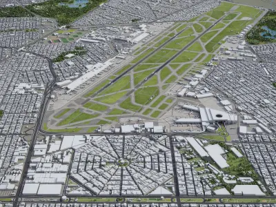 Mexico - City International Airport - MEX Low-poly 3D model