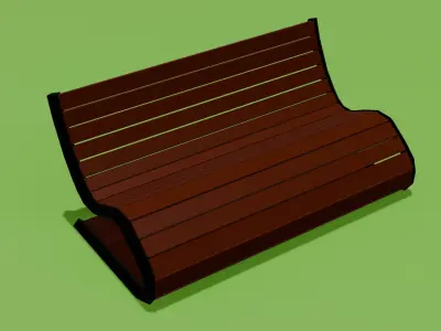 Lowpoly park assets Low-poly 3D model