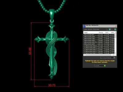 Light Gold Cross New Design  CP 33 3D print model