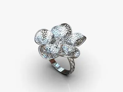 Light floral ring 3D print model