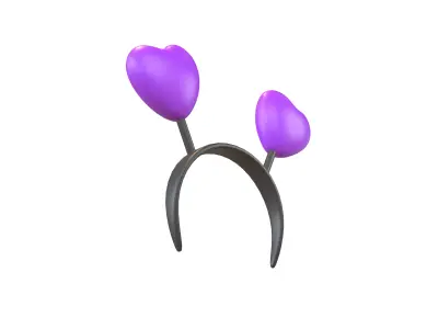 Heart Headband v1 008 Low-poly 3D model