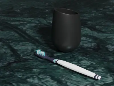 Toothbrush and Holder  3D model