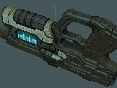 Cryohelix gun Low-poly 3D model