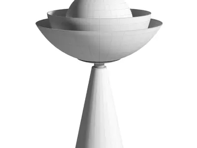 Mason Editions LOTUS matte gold table lamp Low-poly 3D model