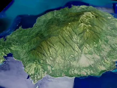 goodenough island cape verde 3d model terrain 3D model