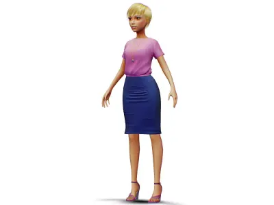 Young Woman - Smart Casual Clothes - Chic Street Style Outfit HP 3D model