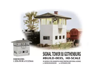 BUILD-0035 Bergslagens Railroads Signal tower Gothenburg 3D print model
