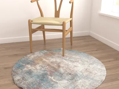 Round Rug Set 233 3D model