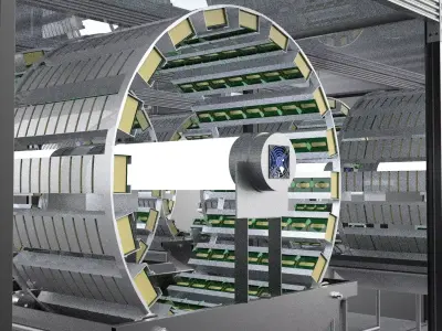 INDOOR ARRAY ROW SHELF RACK TRAY ROTARY HYDROPONIC PLANT FARM UP 3D model