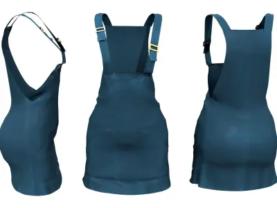 Dungaree Dress Low-poly 3D model