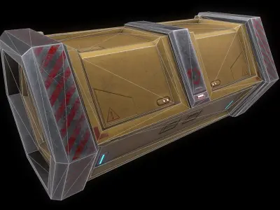 Scifi Crate Openable Door Low-poly 3D model