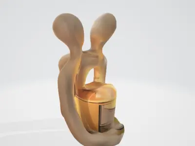 Romantic Artistic Candle 3D Model 3D model
