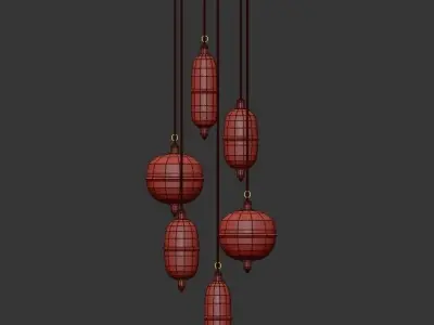 Moirai Vertical Drop Chandelier 3D model