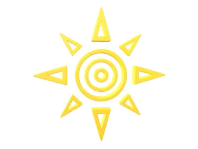 Sun Symbol v1 002 Low-poly 3D model