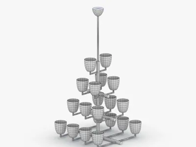 1483 - Chandelier Lamp Low-poly 3D model