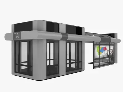 Bus stop 3D model