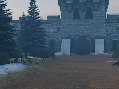 Winter Castle Town 3D model