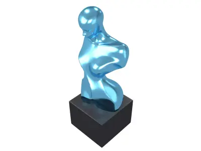 Abstract Woman Half Body Shape Sculpture v2 005 Low-poly 3D model