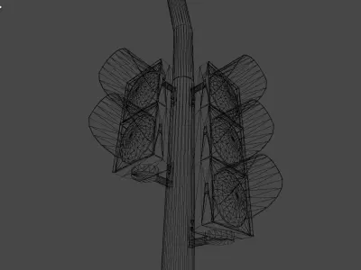 PBR Trafficlighs EU Low-poly 3D model