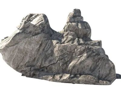 Cliff rock grey 1 Low-poly 3D model