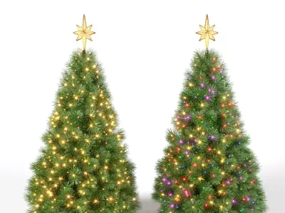 Christmas Tree with Animated Lights - Set 2 3D model