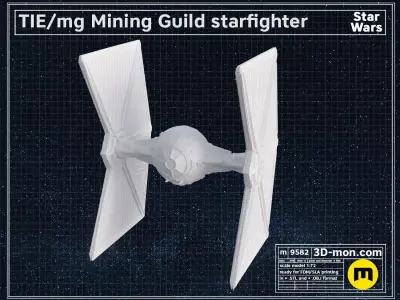 TIE mg Mining Guild starfighter 3D print model