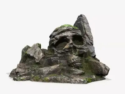Skull Rock Low-poly 3D model 3