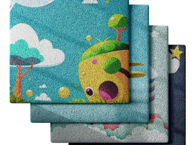 Kids Carpet Set 49 3D model