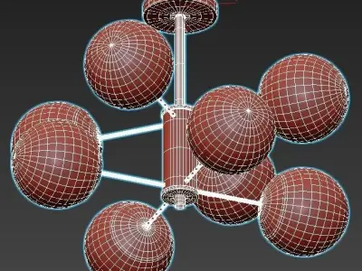seven-fires-eymi-sf3309-8c-mbk-cr six light chandelier with g... 3D model