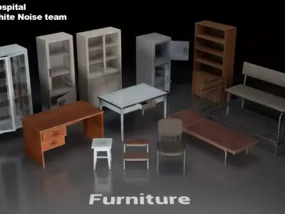 Post Soviet Hospital Props - UE5 Low-poly 3D model