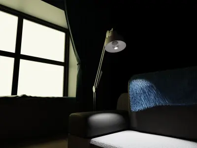 Tall modern lamp 3D model