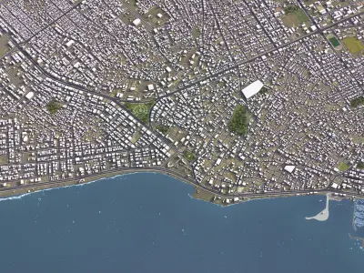 Al Hudaydah - 3D City Model Low-poly 3D model