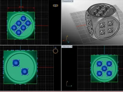 dice with gems 3D print model
