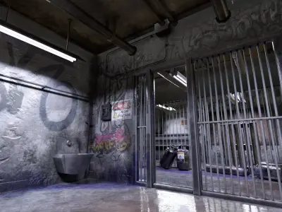 Old Prison Cell 2 Low-poly 3D model