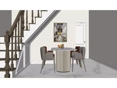 French luxury staircase 3D model