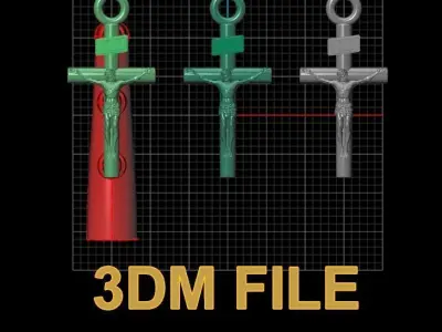 JESUS CROSS PENDANT MID SIZE  3D print model