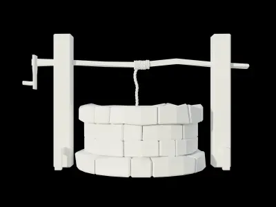 Low-Poly Well fire pit Free low-poly 3D model