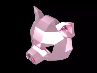 Lowpoly Pig Mask V1 003 Low-poly 3D model