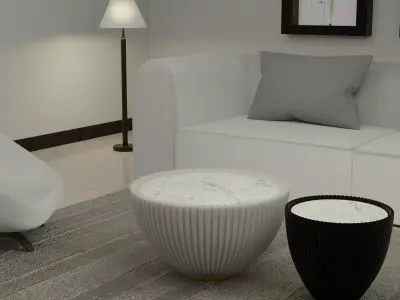 Elegant Modern Living Room 3D model