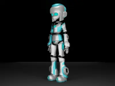 Cute Robot Low-poly 3D model