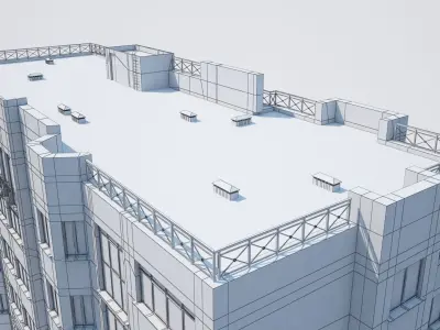Building and landscape model 3D model