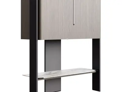 Cattelan Italia Cremona Bar Unit With Sliding Door 3D model